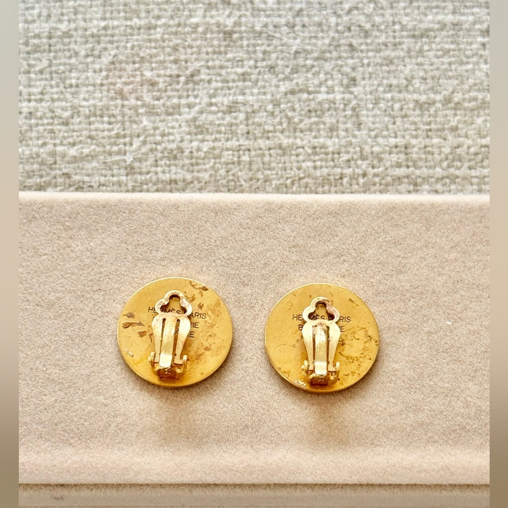 Vintage Hermes Clip Earrings - Picture 2 of 3